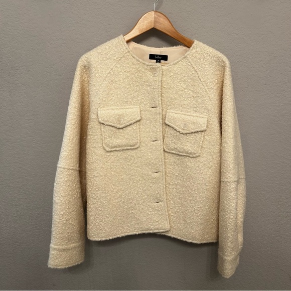 Lulu’s Unreal Coziness Ivory Shearling Jacket Women's Size XL - Picture 2 of 11